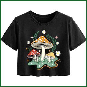 Oversized Crop Top Short Sleeve Tee Casual Summer Graphic Y2K Chic